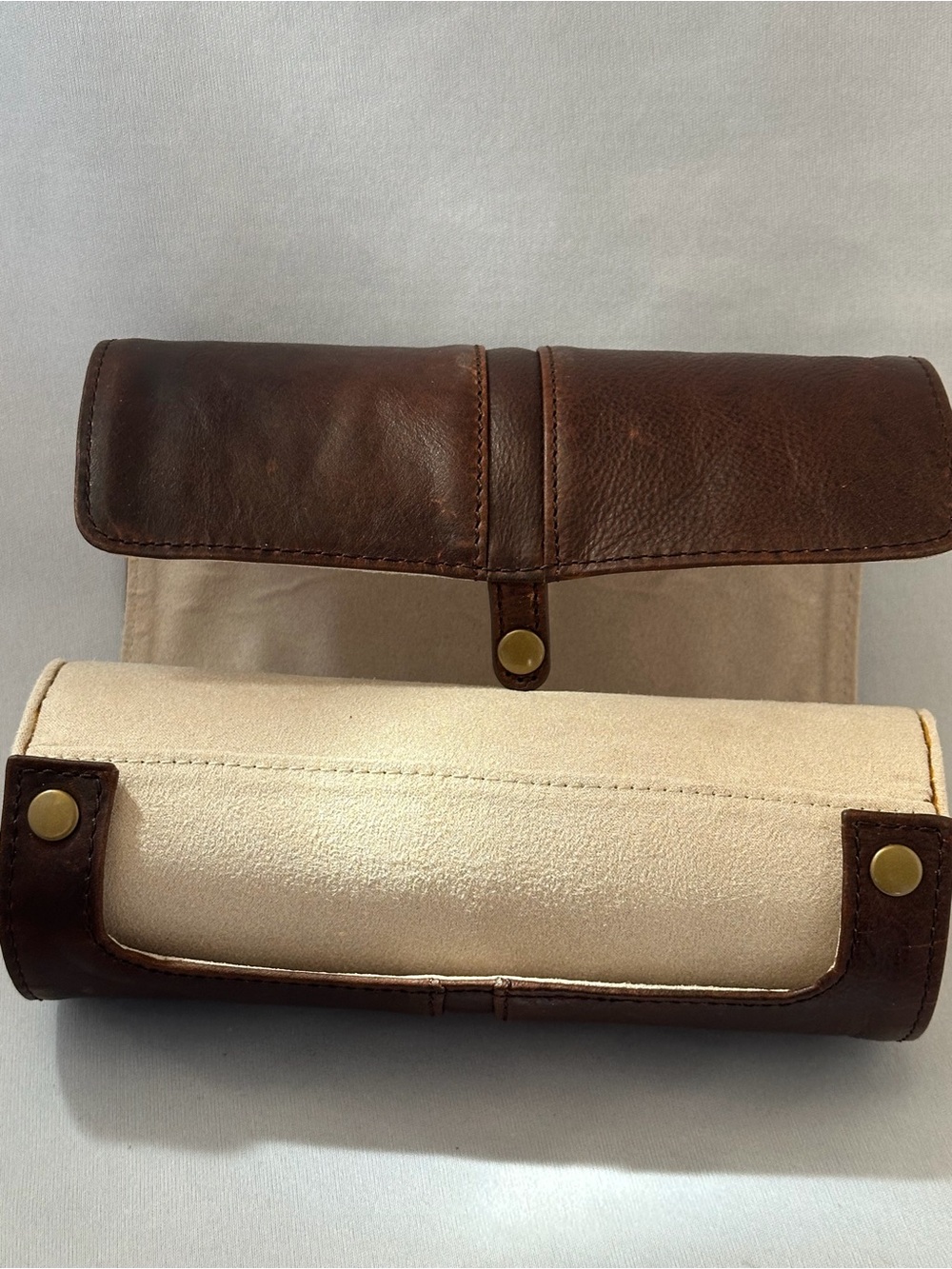 Restoration Hardware Brown Leather Watch Roll - Picture 2 of 7